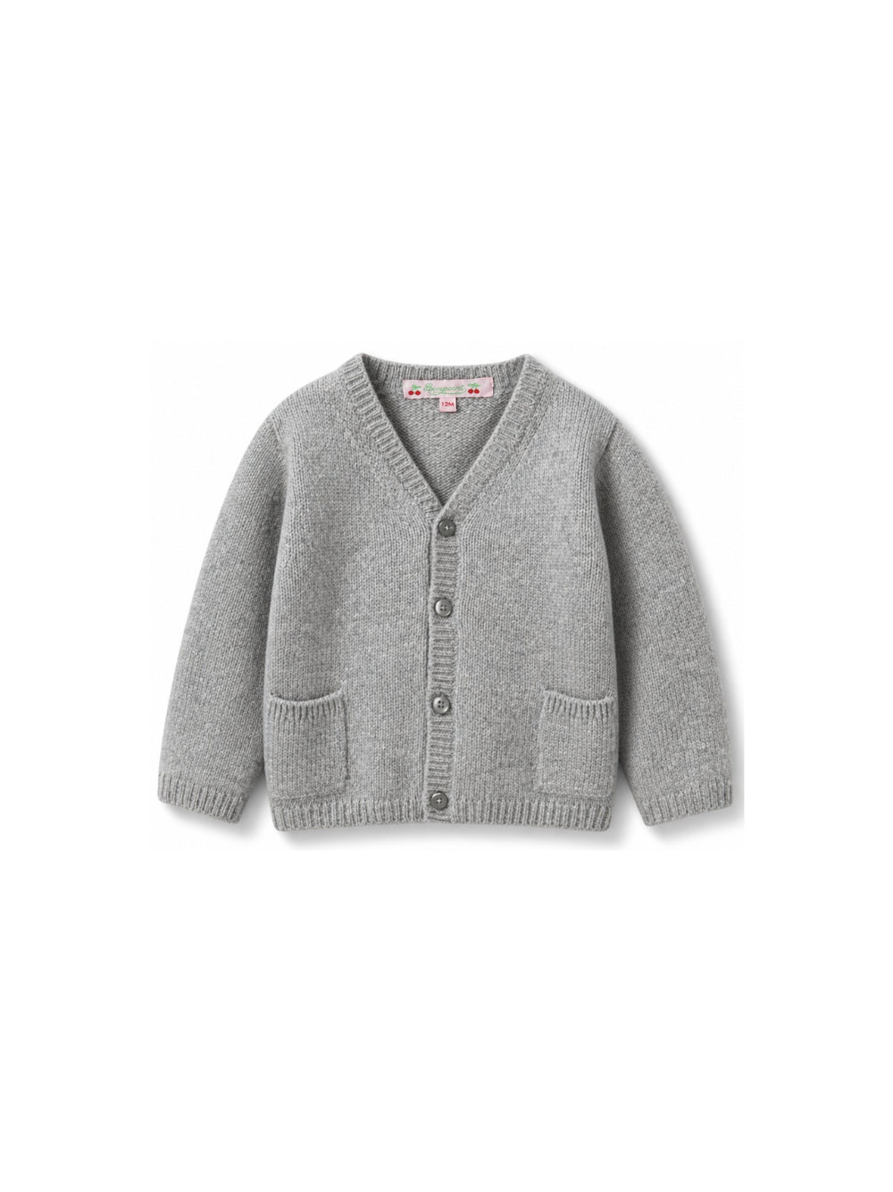 Cardigan per neonato Bonpoint grigio con scollo a V PEBDA2734CA 092 BONPOINT KIDS 