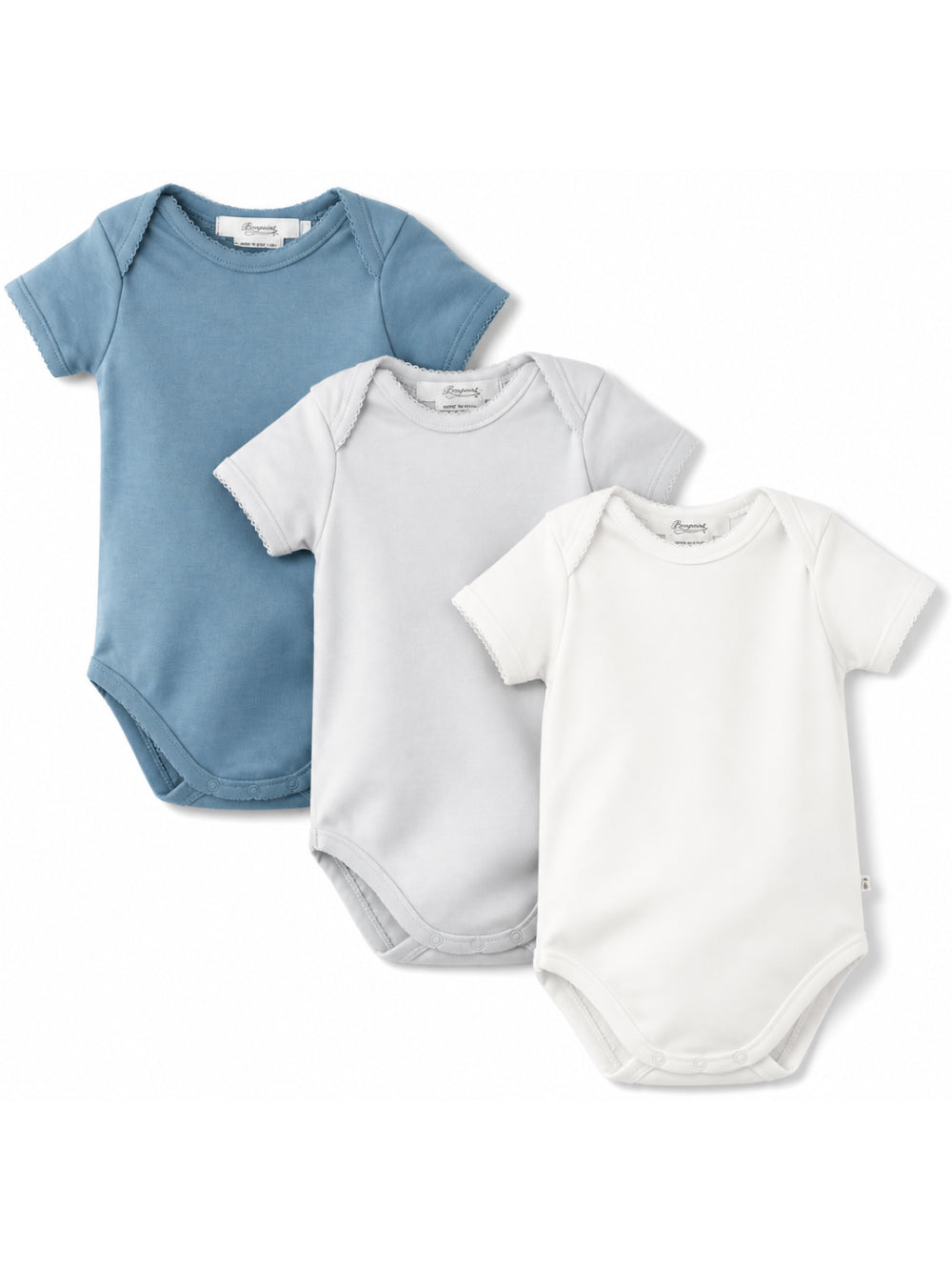 Set di tre body per neonato Bonpoint multicolore con dettagli a coste PEBTIBODYS3 110 BONPOINT KIDS 