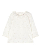 Blusa per neonata Bonpoint beige con stampa ciliegie all-over PEGANITI4 632 BONPOINT KIDS 