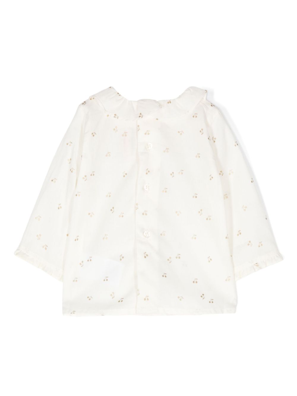 Blusa per neonata Bonpoint beige con stampa ciliegie all-over PEGANITI4 632 BONPOINT KIDS 