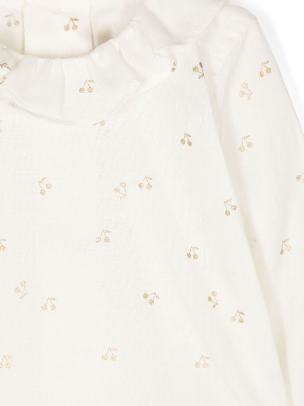 Blusa per neonata Bonpoint beige con stampa ciliegie all-over PEGANITI4 632 BONPOINT KIDS 