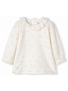Blusa per neonata Bonpoint beige con stampa ciliegie all-over PEGANITI4 632 BONPOINT KIDS 