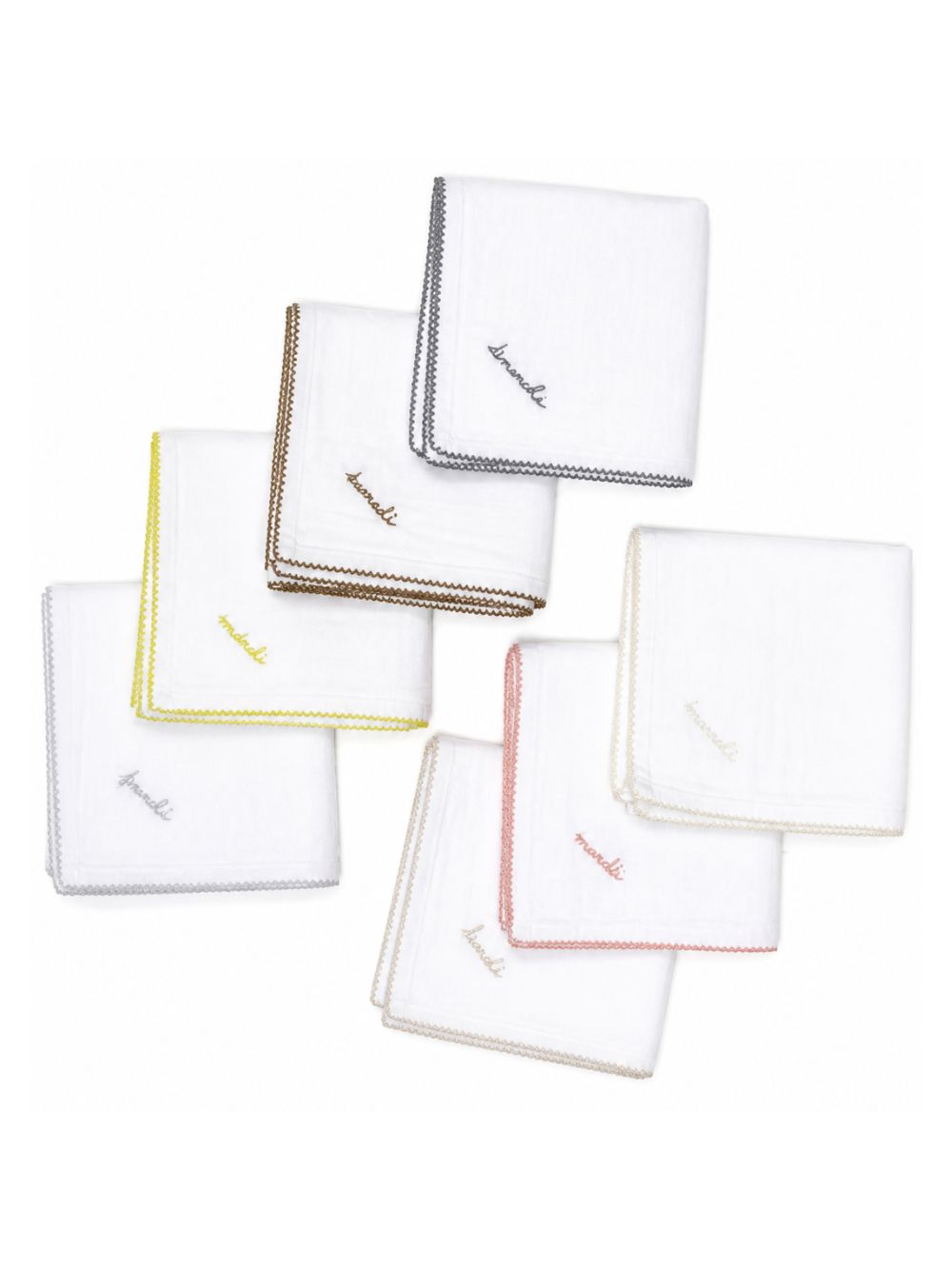 Set quadrati per neonati Bonpoint bianco con ricamo (7 pezzi) PERPACK00004 000 BONPOINT KIDS 