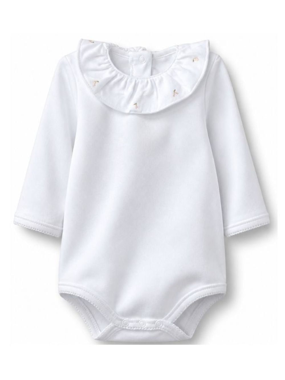 Body per neonati Bonpoint bianco con ricamo ciliegie sul colletto PEXUNKN0701 101 BONPOINT KIDS 