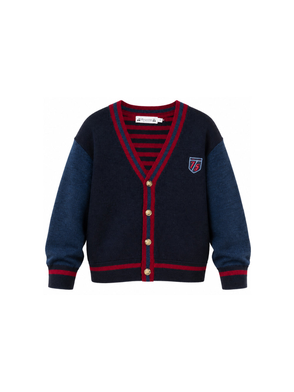 Maglione Jliuan per bambino Bonpoint Kids blu con scollo a V W06BCAK00003 270A BONPOINT KIDS 