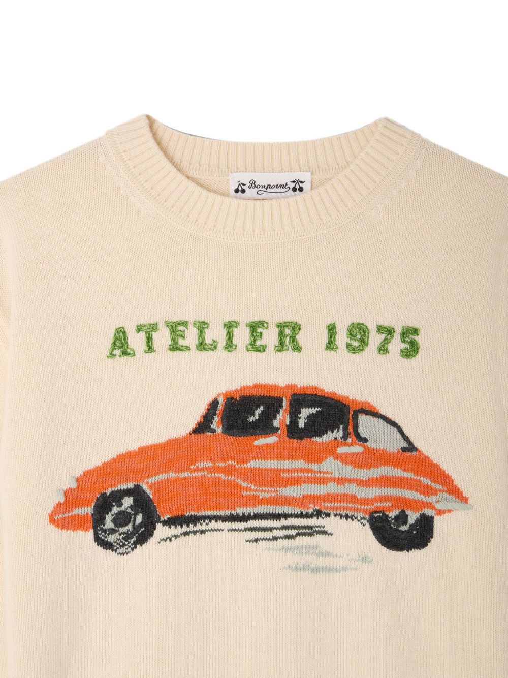 Maglione per bambino Bonpoint Kids beige con ricamo sul davanti W06BJUK00004 903 BONPOINT KIDS 
