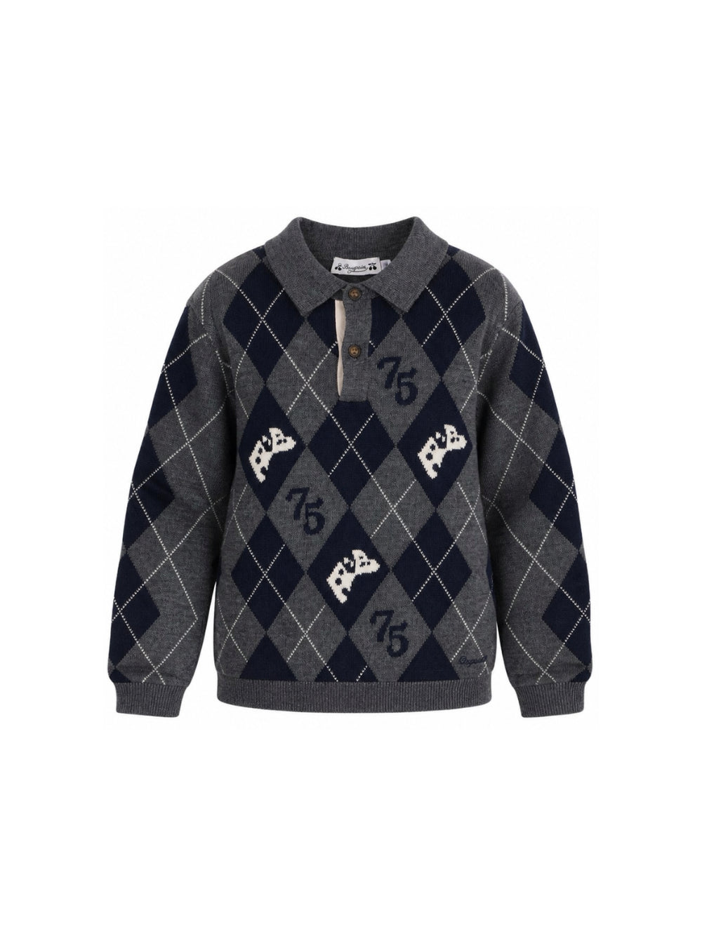 Maglione per bambino Bonpoint Kids grigio con design a rombi W06BJUK00005 996 BONPOINT KIDS 