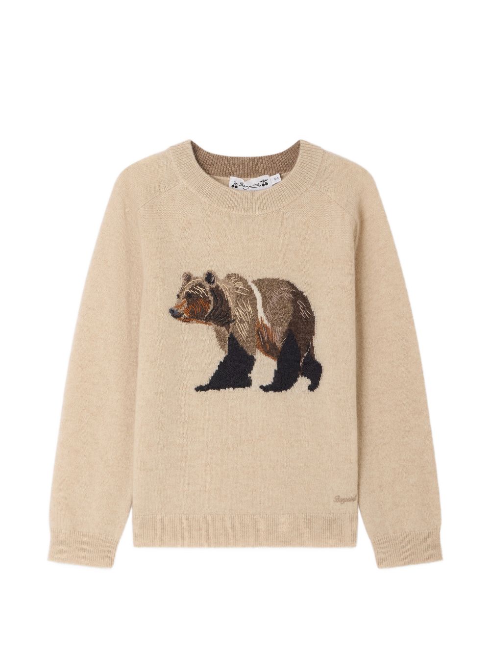 Maglione per bambino Bonpoint Kids beige con motivo orso sul davanti W06BJUK00014 160B BONPOINT KIDS 