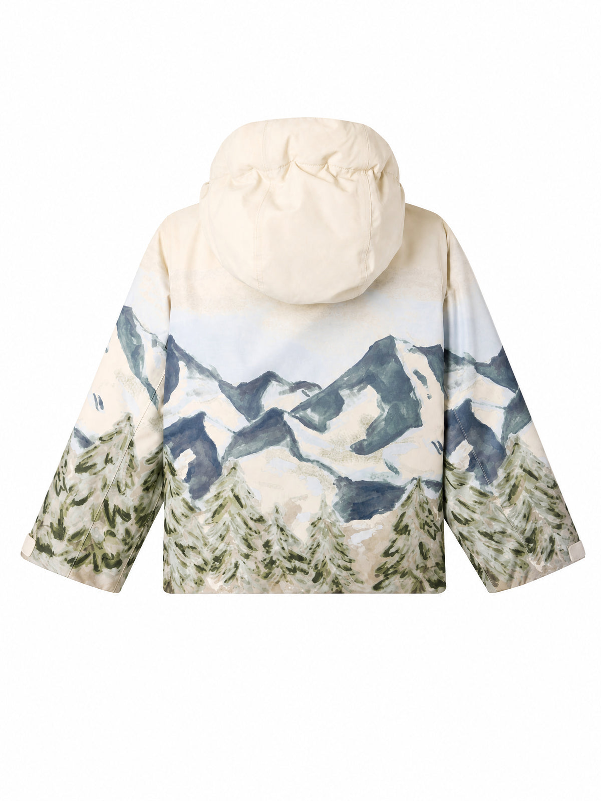 Giacca da sci Mikado per bambino Bonpoint Kids beige con stampa grafica paesaggio W06BOUW00016 614 BONPOINT KIDS 