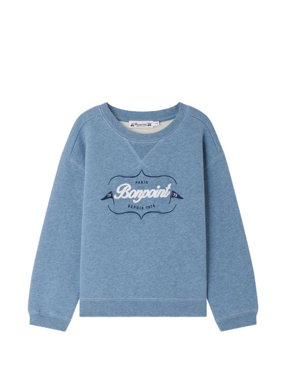 Felpa per bambino Bonpoint azzurra con logo sul davanti W06BSWK00005 116 BONPOINT KIDS 