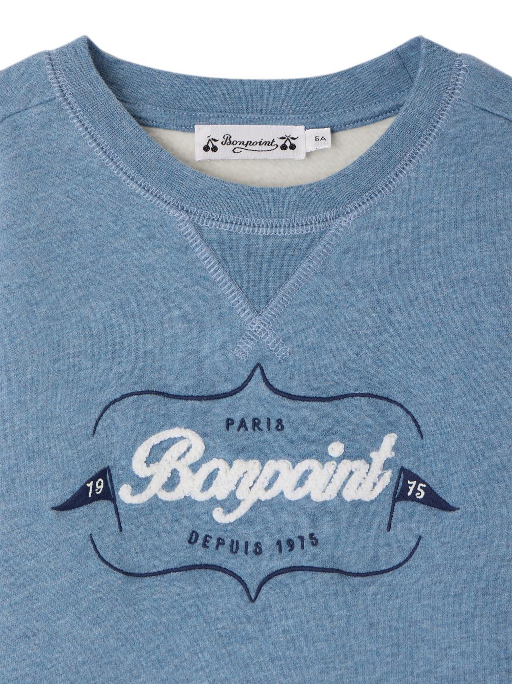 Felpa per bambino Bonpoint azzurra con logo sul davanti W06BSWK00005 116 BONPOINT KIDS 