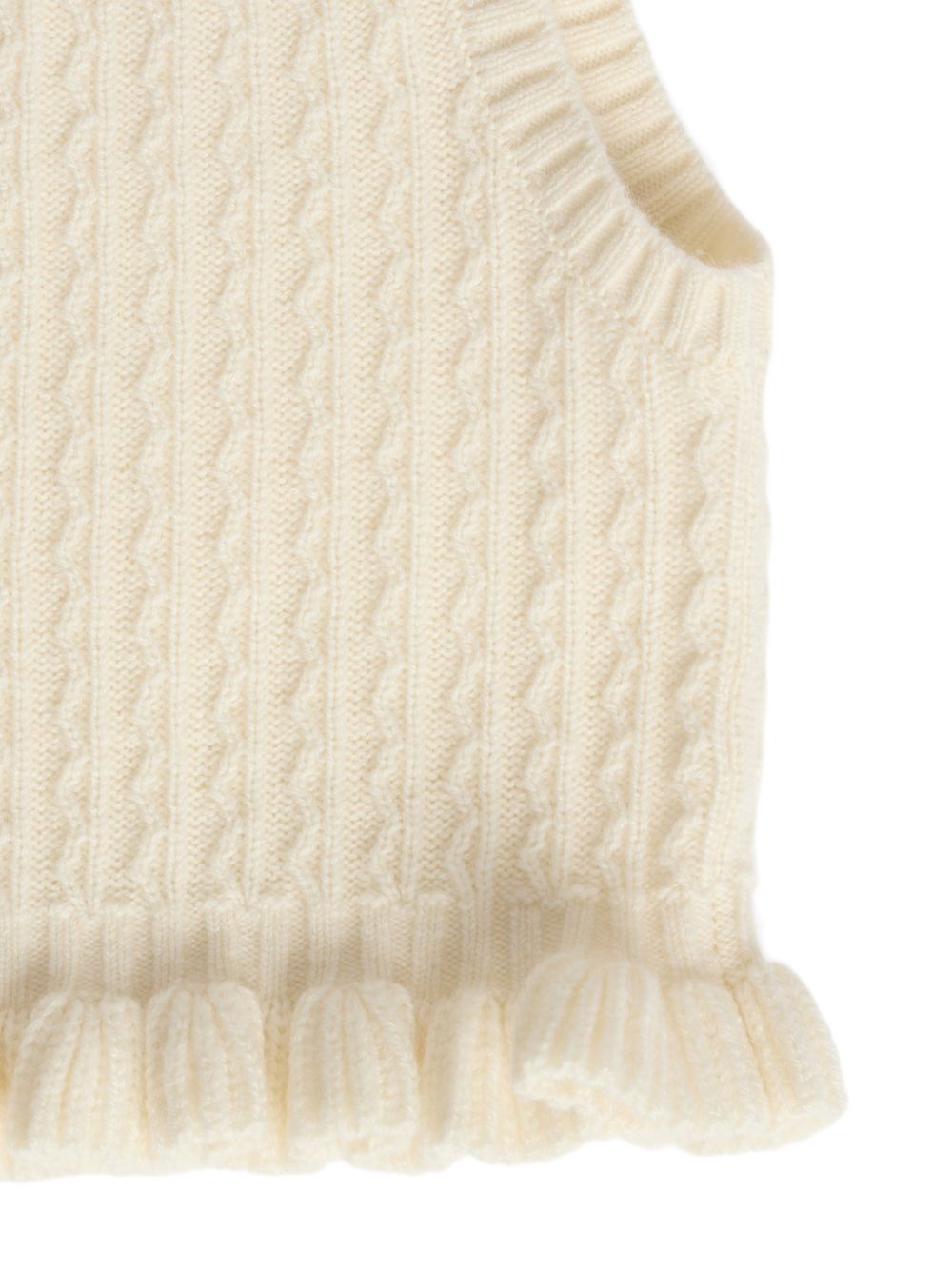 Passamontagna per bambina Bonpoint Kids bianco con maglia intrecciata W06GACK00016 002 BONPOINT KIDS 
