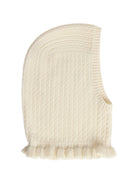 Passamontagna per bambina Bonpoint Kids bianco con maglia intrecciata W06GACK00016 002 BONPOINT KIDS 