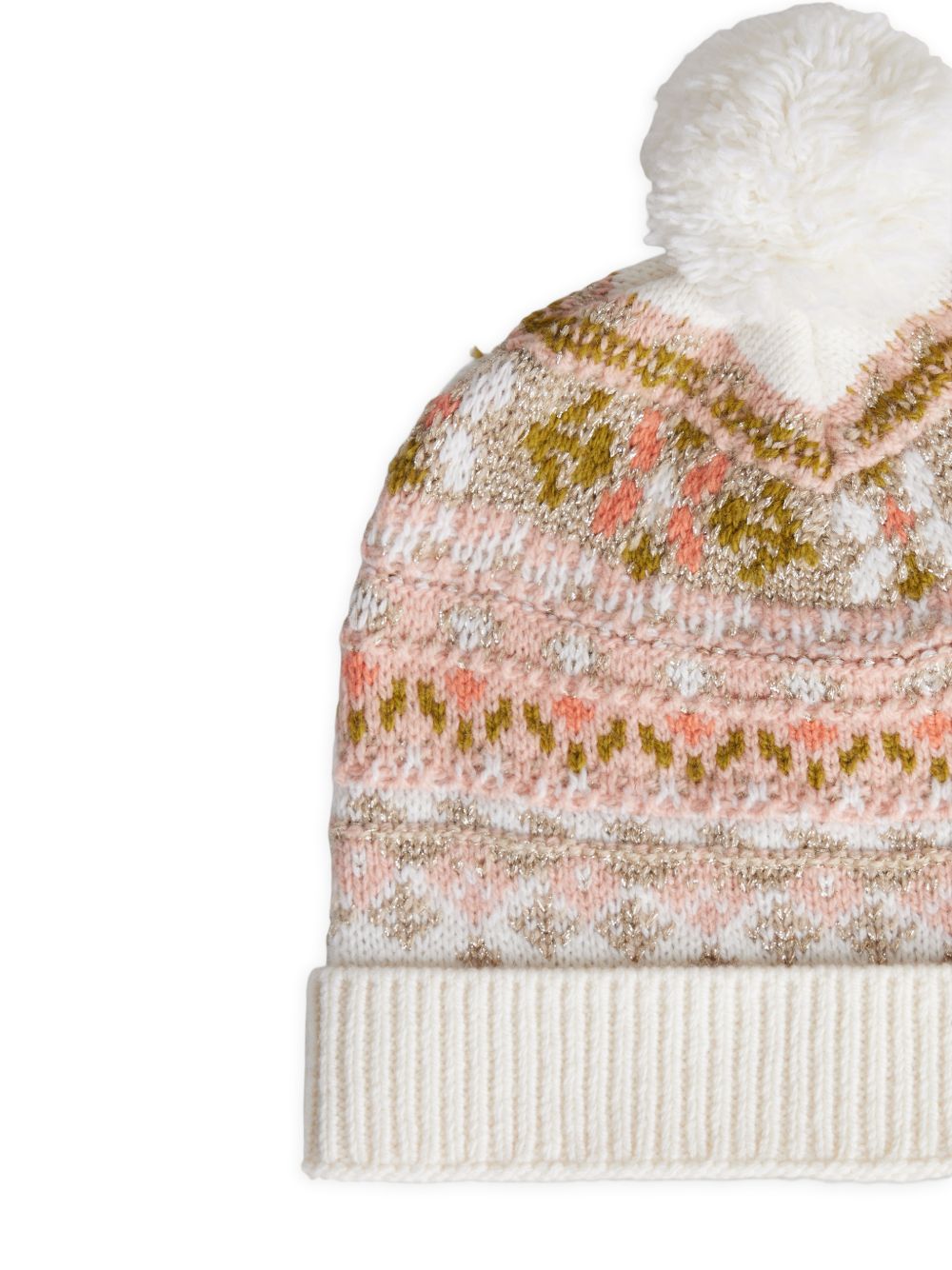 Berretto per bambina Bonpoint Kids beige con decorazione ricamata W06GACK00026 902 BONPOINT KIDS 