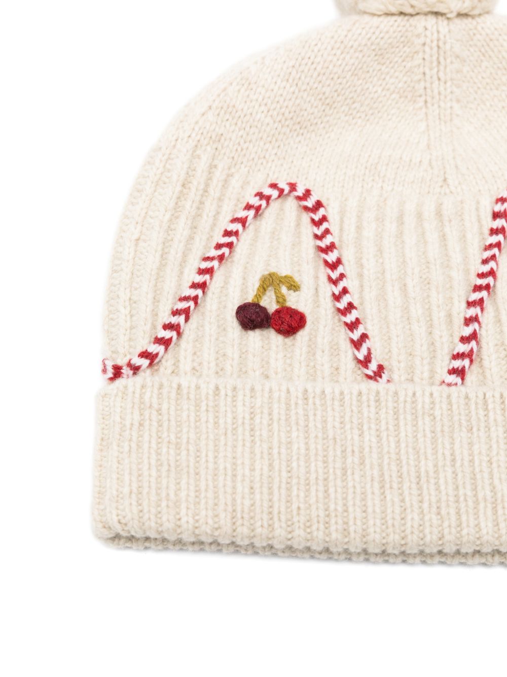 Berretto per bambina Bonpoint Kids bianco con design lavorato a maglia W06GACK00027 063B BONPOINT KIDS 