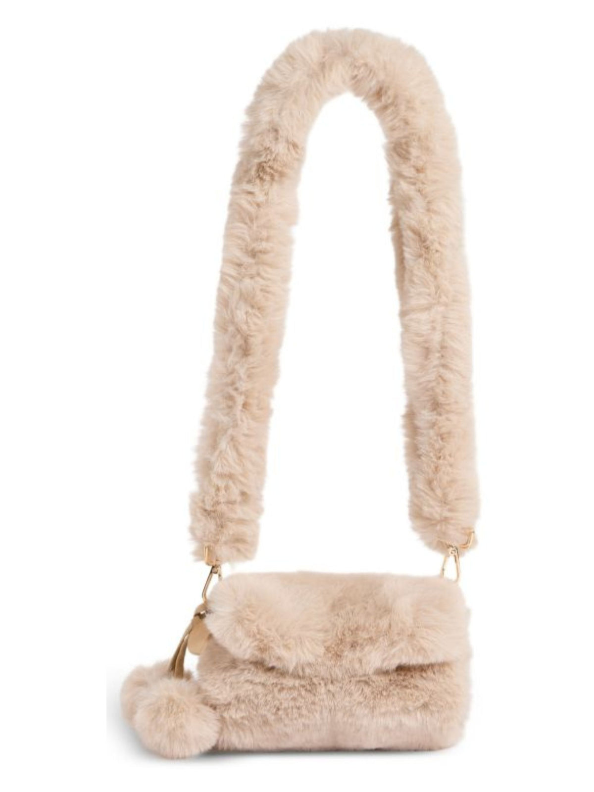 Borsa a spalla per bambina Bonpoint Kids beige con finitura in pelliccia sintetica W06GACW00011 003 BONPOINT KIDS 
