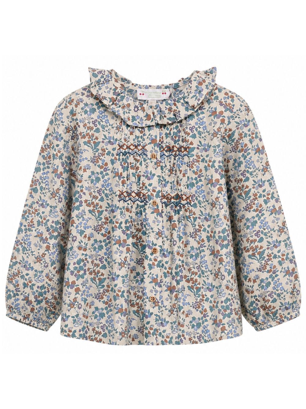 Blusa per bambina Bonpoint Kids multicolore con stampa floreale all-over W06GBLW00009 516 BONPOINT KIDS 