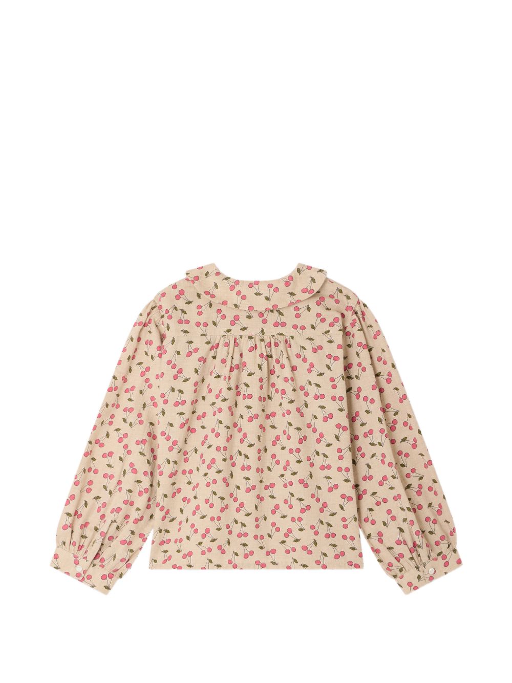 Blusa per bambina Bonpoint Kids beige con stampa Cherry all-over W06GBLW00011 609 BONPOINT KIDS 