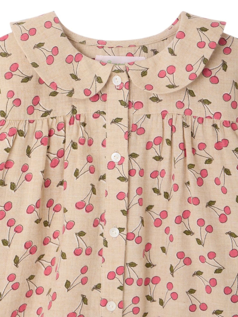 Blusa per bambina Bonpoint Kids beige con stampa Cherry all-over W06GBLW00011 609 BONPOINT KIDS 