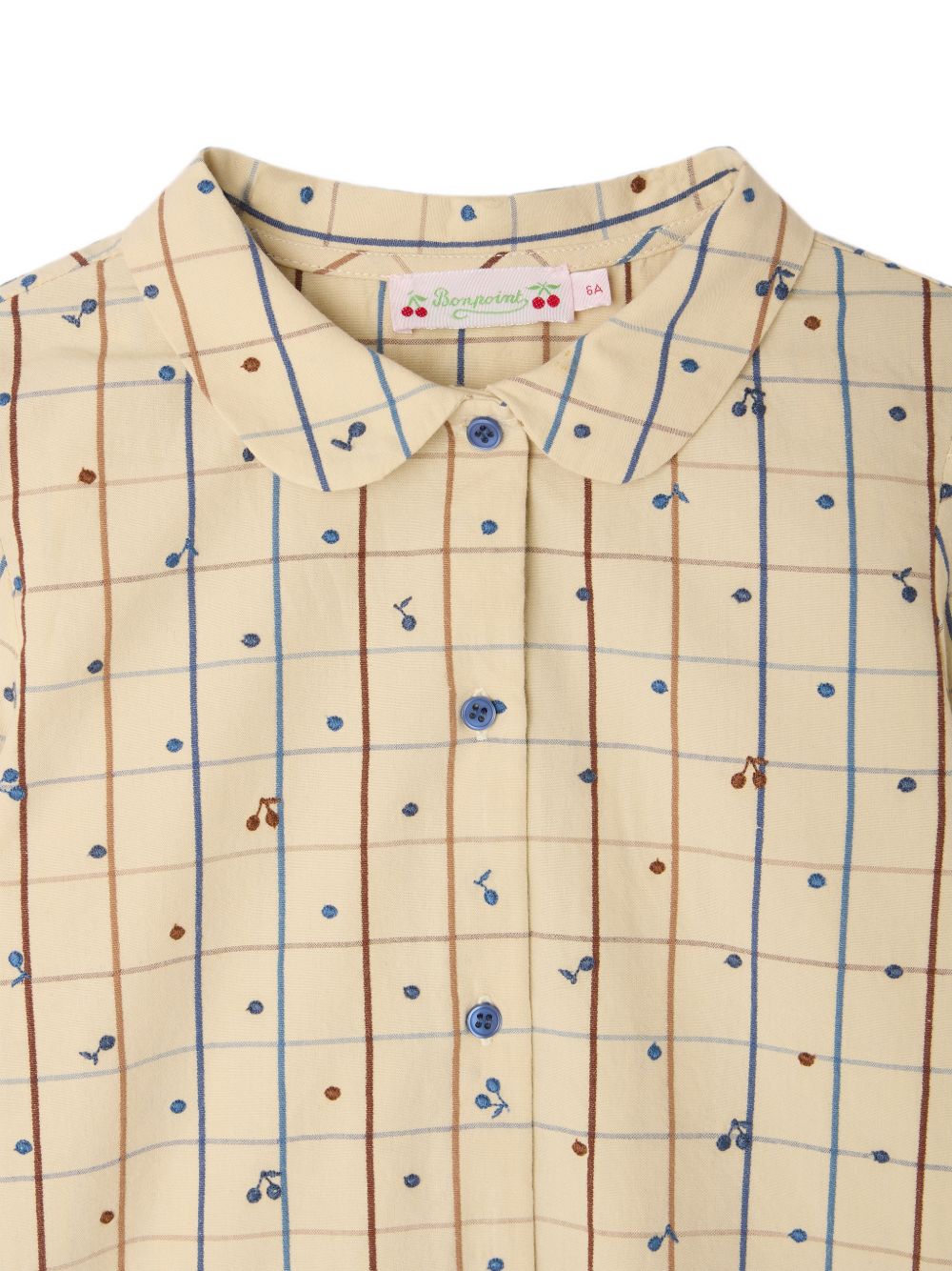 Camicia per bambina Bonpoint Kids beige con stampa Cherry all-over W06GBLW00012 360A BONPOINT KIDS 