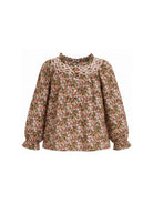 Blusa per bambina Bonpoint Kids marrone con stampa floreale all-over W06GBLW00013 558A BONPOINT KIDS 