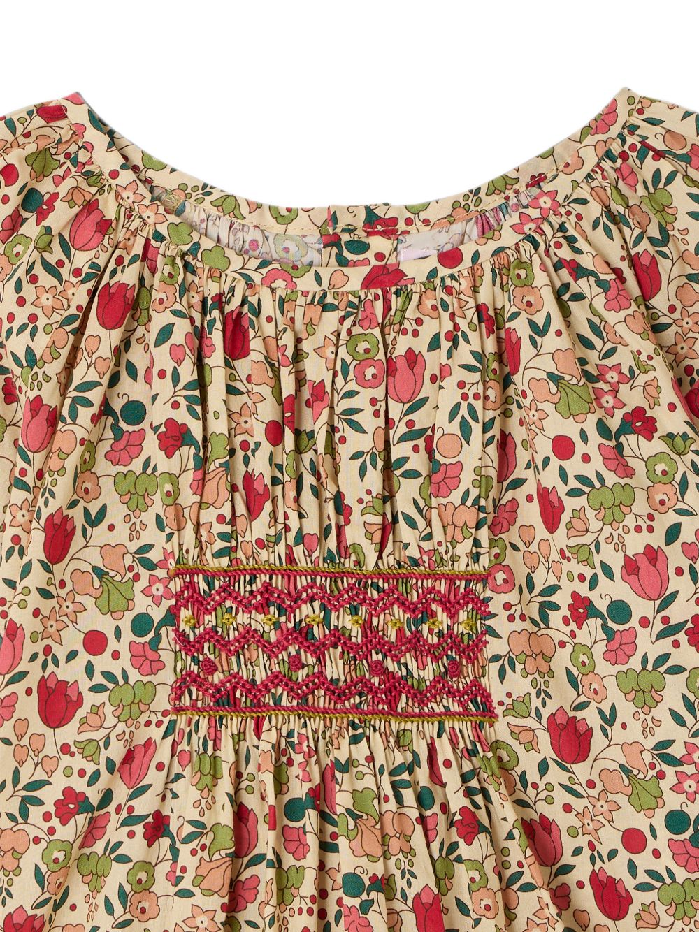 Blusa per bambina Bonpoint Kids beige con stampa a fiori all-over W06GBLW00014 524A BONPOINT KIDS 