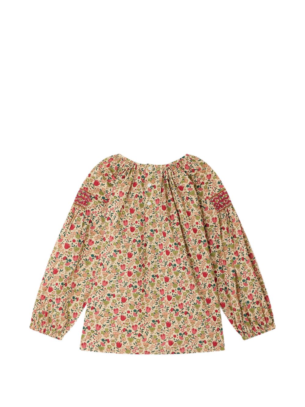 Blusa per bambina Bonpoint Kids beige con stampa a fiori all-over W06GBLW00014 524A BONPOINT KIDS 