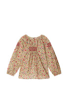 Blusa per bambina Bonpoint Kids beige con stampa a fiori all-over W06GBLW00014 524A BONPOINT KIDS 