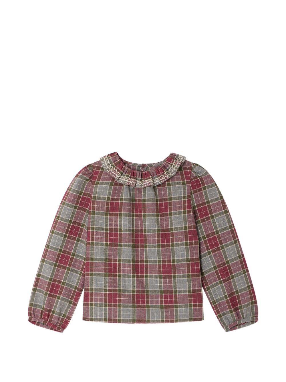 Camicia per bambina Bonpoint Kids rossa con motivo a quadri W06GBLW00016 381 BONPOINT KIDS 