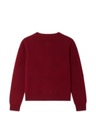 Cardigan per bambina Bonpoint Kids rosso con lavorazione a pointelle W06GCAK00002 052 BONPOINT KIDS 