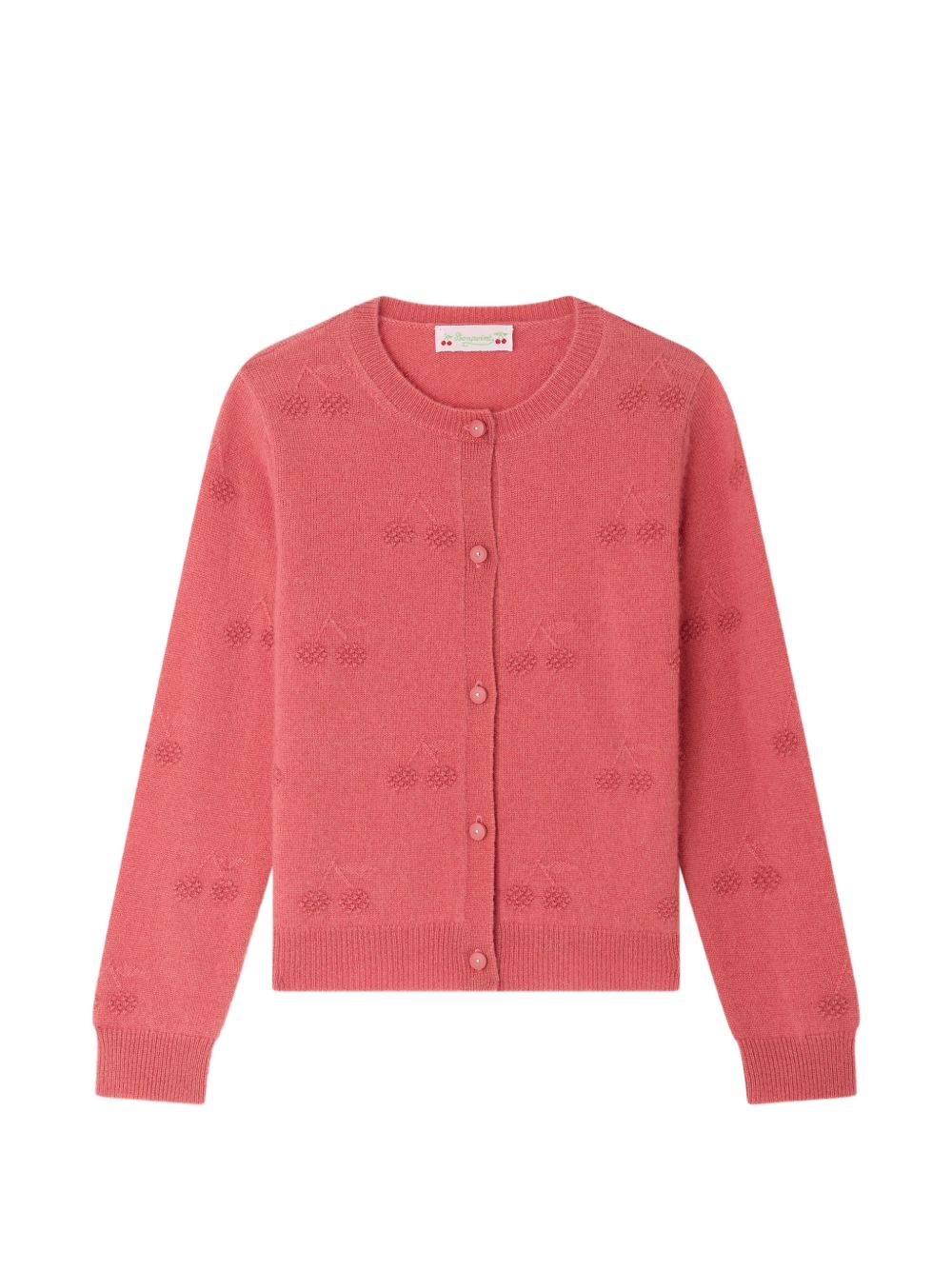 Maglione per bambina Bonpoint Kids rosa con ricamo ciliegie W06GCAK00004 028C BONPOINT KIDS 