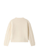 Maglione per bambina Bonpoint Kids beige con maglia intrecciata W06GCAK00006 002 BONPOINT KIDS 