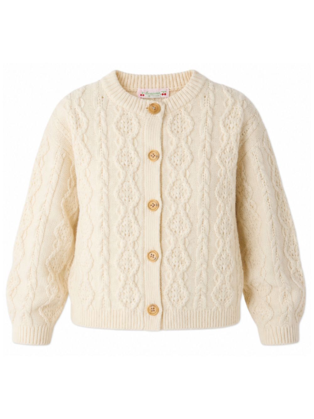Maglione per bambina Bonpoint Kids beige con maglia intrecciata W06GCAK00006 002 BONPOINT KIDS 