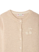 Cardigan per bambina Bonpoint Kids beige con logo ciliegia W06GCAK00010 063A BONPOINT KIDS 