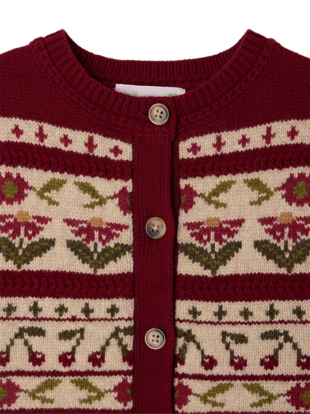 Gilet per bambina Bonpoint Kids rosso con decorazione ricamata W06GCAK00016 952A BONPOINT KIDS 