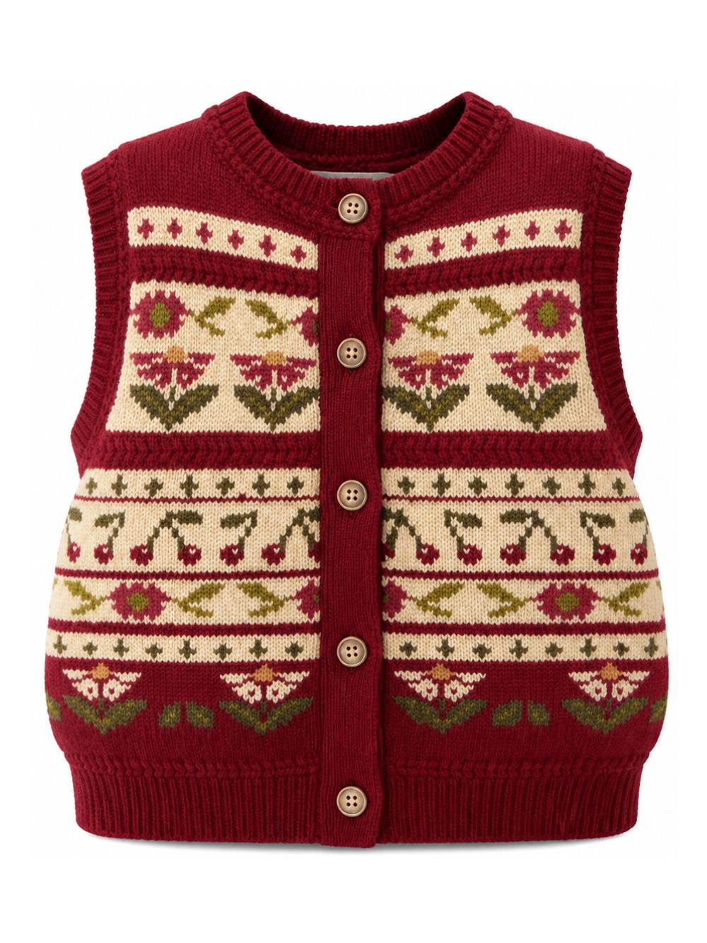 Gilet per bambina Bonpoint Kids rosso con decorazione ricamata W06GCAK00016 952A BONPOINT KIDS 