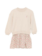 Abito per bambina Bonpoint Kids beige con motivo ciliegie W06GDRK00006 160A BONPOINT KIDS 