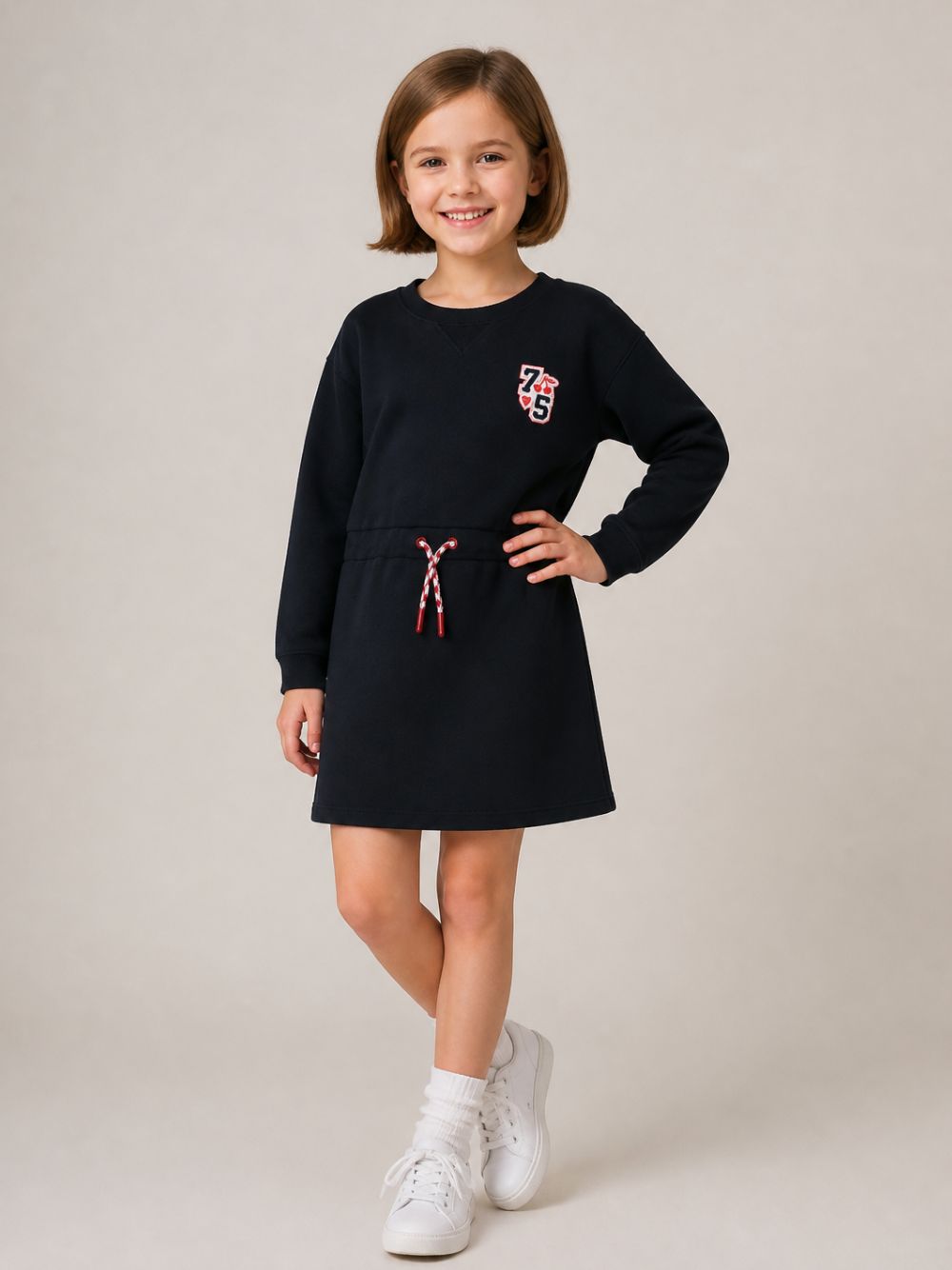 Abito per bambina Bonpoint Kids blu con logo sul petto W06GDRK00021 170 BONPOINT KIDS 