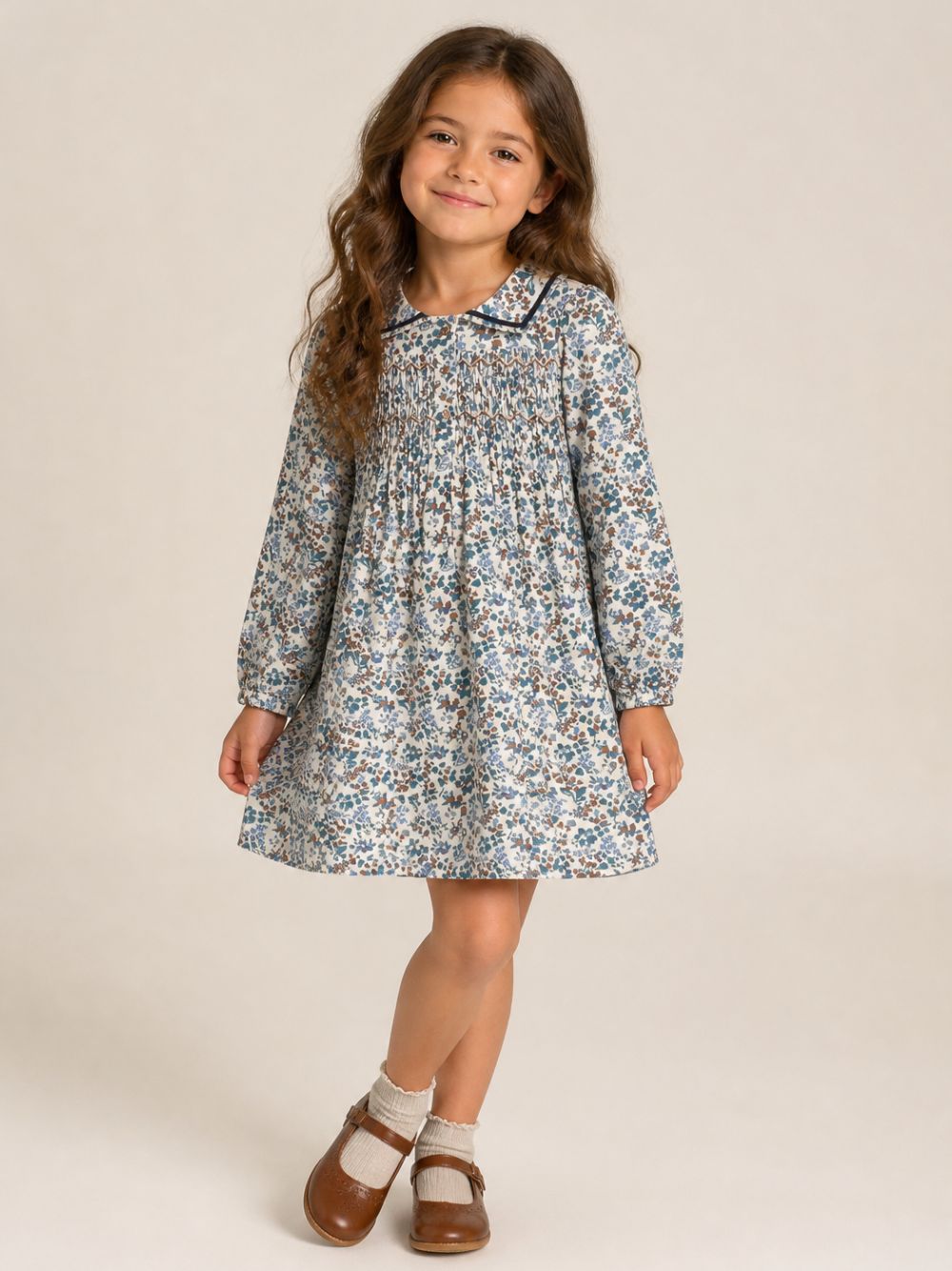 Abito per bambina Bonpoint Kids multicolore con stampa floreale all-over W06GDRW00007 515C BONPOINT KIDS 