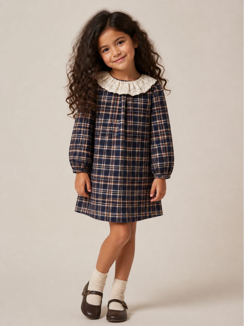 Abito per bambina Bonpoint Kids multicolore con design a quadri W06GDRW00009 370 BONPOINT KIDS 