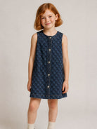 Abito per bambina Bonpoint Kids blu con motivo a quadri con ciliegie W06GDRW00011 617 BONPOINT KIDS 