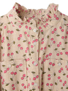 Abito per bambina Bonpoint Kids beige con stampa Cherry all-over W06GDRW00016 609 BONPOINT KIDS 