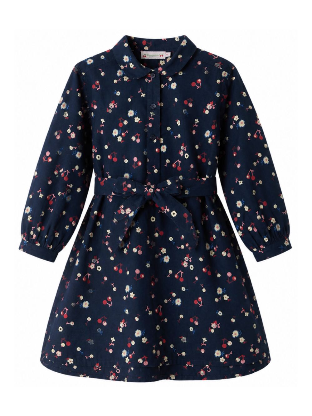 Abito per bambina Bonpoint Kids blu con stampa a fiori all-over W06GDRW00018 580 BONPOINT KIDS 