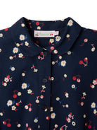 Abito per bambina Bonpoint Kids blu con stampa a fiori all-over W06GDRW00018 580 BONPOINT KIDS 