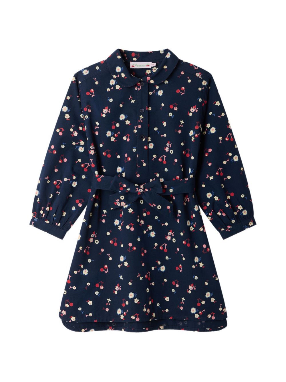 Abito per bambina Bonpoint Kids blu con stampa a fiori all-over W06GDRW00018 580 BONPOINT KIDS 