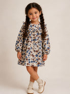 Abito per bambina Bonpoint Kids beige con stampa cherry all-over W06GDRW00024 665 BONPOINT KIDS 