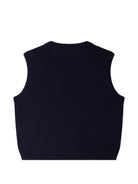 Gilet per bambina Bonpoint Kids blu con intarsi con rombi W06GJUK00004 970A BONPOINT KIDS 