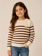 Maglione Marlisa per bambina Bonpoint Kids beige con design a righe orizzontali W06GJUK00007 203A BONPOINT KIDS 