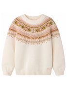 Maglione per bambina Bonpoint Kids écru con intarsio Fair Isle W06GJUK00009 902 BONPOINT KIDS 