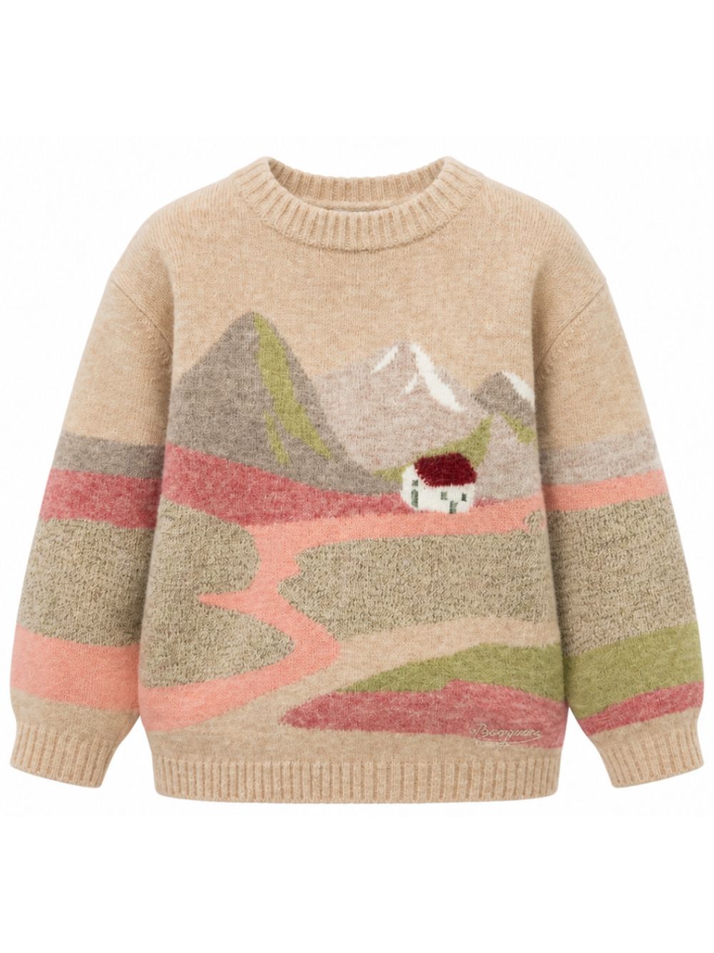 Maglione per bambina Bonpoint Kids beige con decorazione a intarsio W06GJUK00010 960A BONPOINT KIDS 